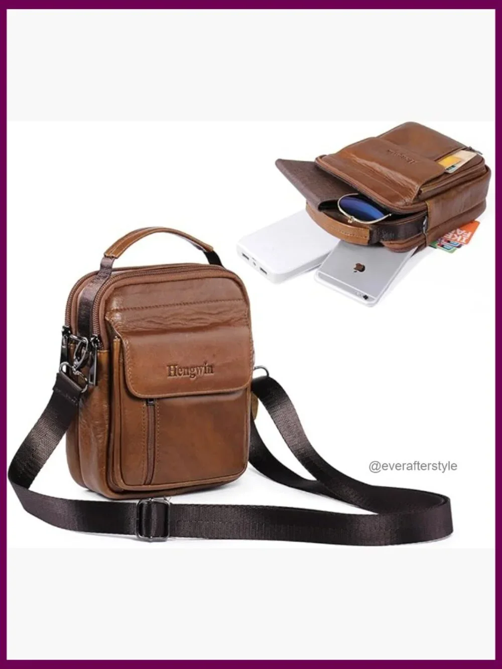 Genuine Leather Phone Pouch for Belt Crossbody Purse Fanny Pack